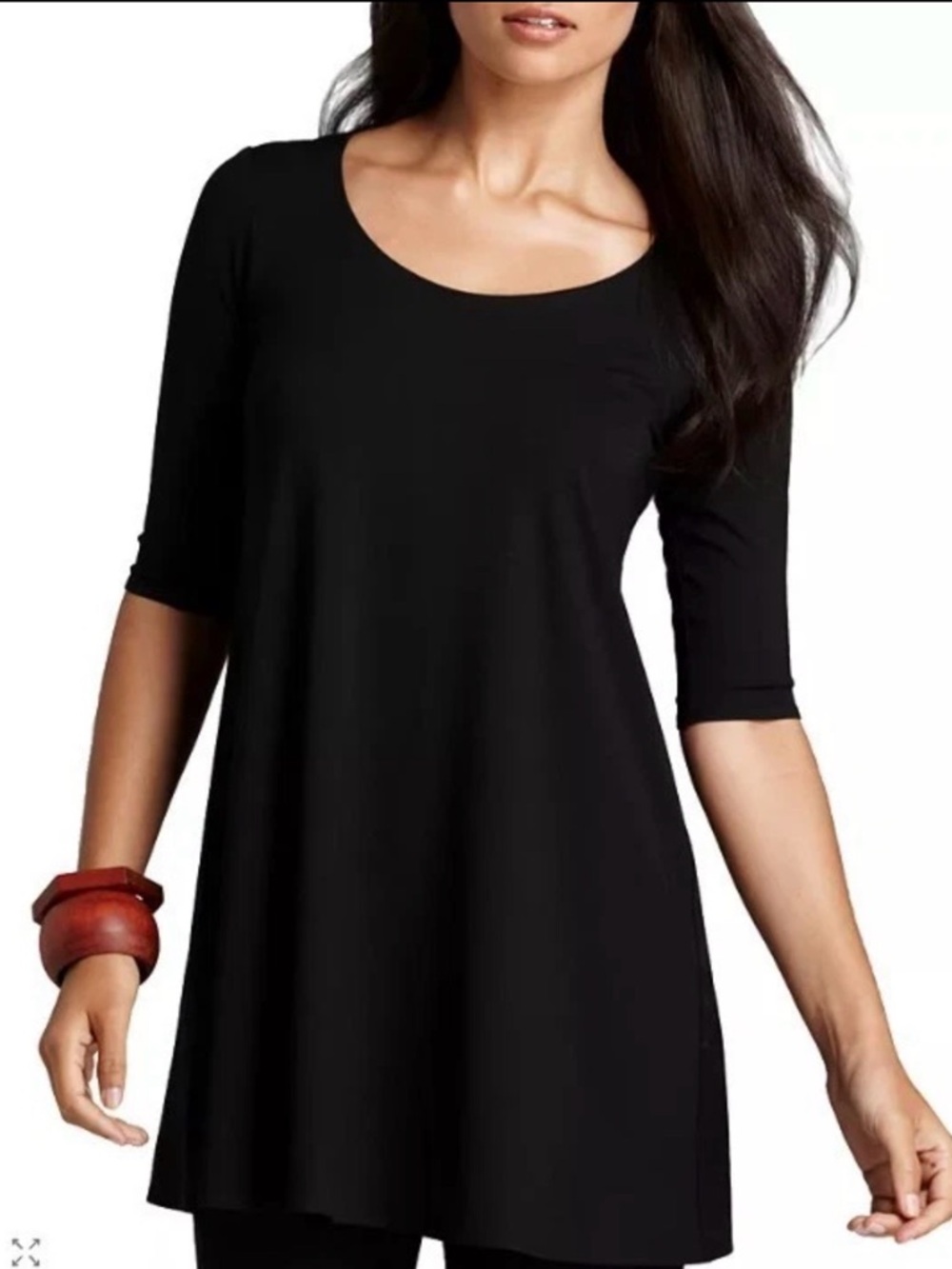 Eileen Fisher Black Half Sleeve Tunic Viscose